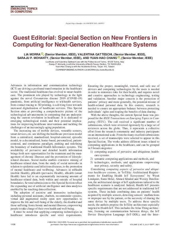(PDF) Guest Editorial: Special Section on New Frontiers in Computing ...
