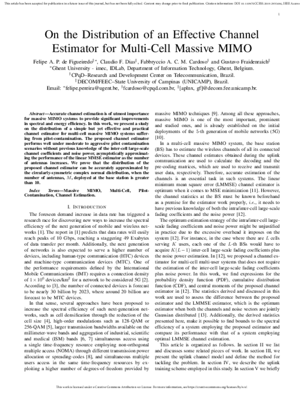 (PDF) On the Distribution of an Effective Channel Estimator for Multi ...