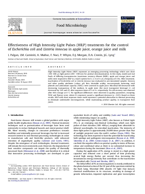 (PDF) Effectiveness of High Intensity Light Pulses (HILP) treatments ...