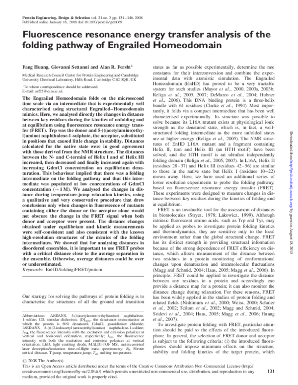 (PDF) Fluorescence resonance energy transfer analysis of cell surface ...