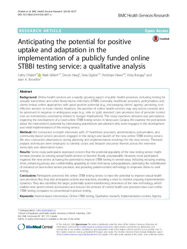 (PDF) Anticipating the potential for positive uptake and adaptation in ...