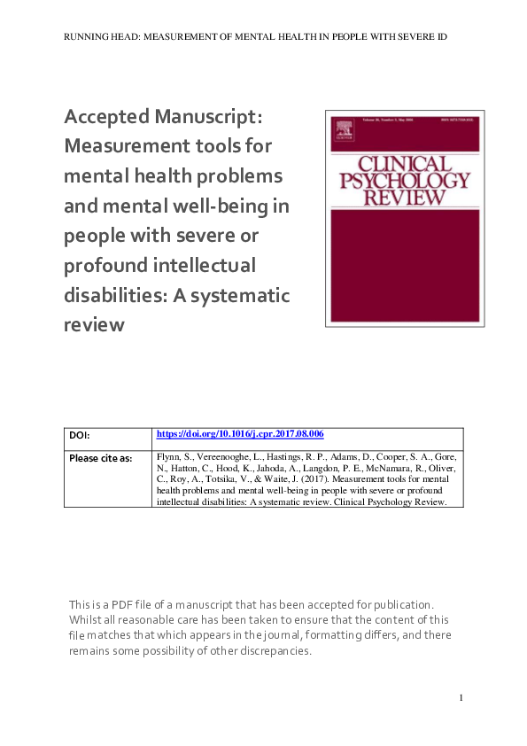 (PDF) Measurement tools for mental health problems and mental well ...