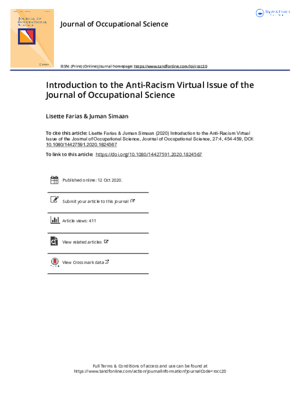 (PDF) Introduction to the Anti-Racism Virtual Issue of the Journal of ...