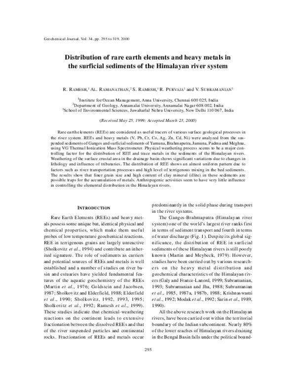 (PDF) Distribution of rare earth elements and heavy metals in the ...