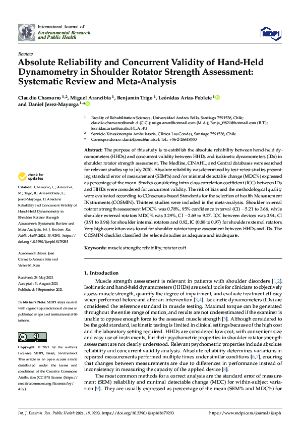 (PDF) Absolute Reliability and Concurrent Validity of Hand-Held ...