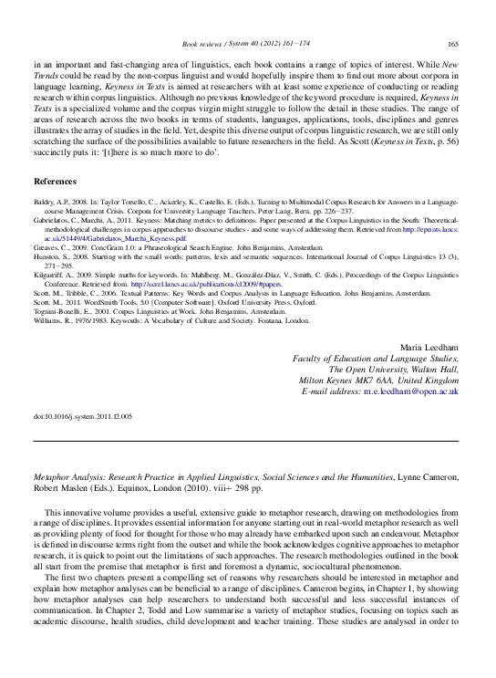 (PDF) Metaphor Analysis: Research Practice in Applied Linguistics ...
