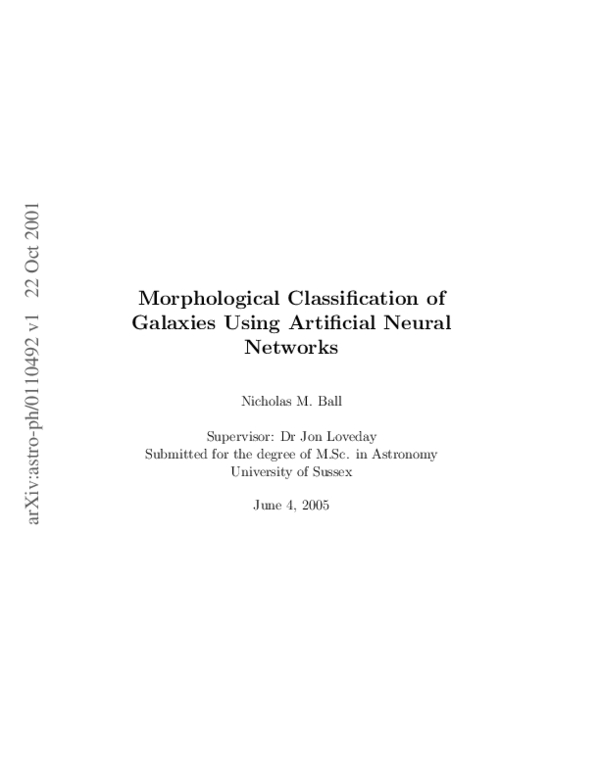 (PDF) Morphological classification of galaxies using artificial neural ...