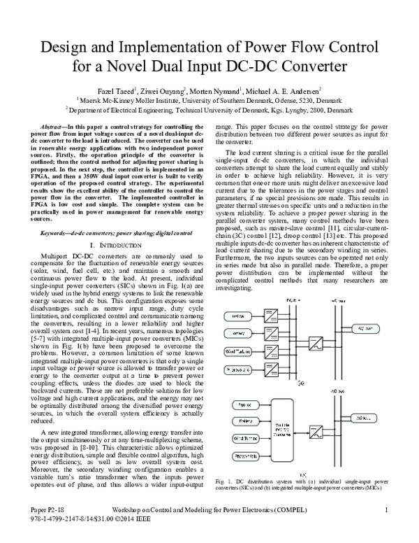 (PDF) Design and implementation of power flow control for a novel dual