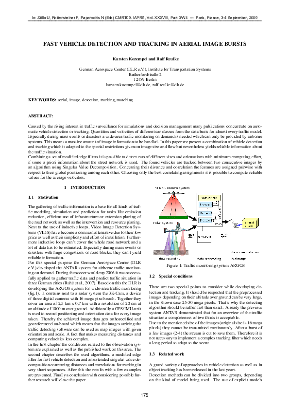 (PDF) Fast vehicle detection and tracking in aerial image bursts
