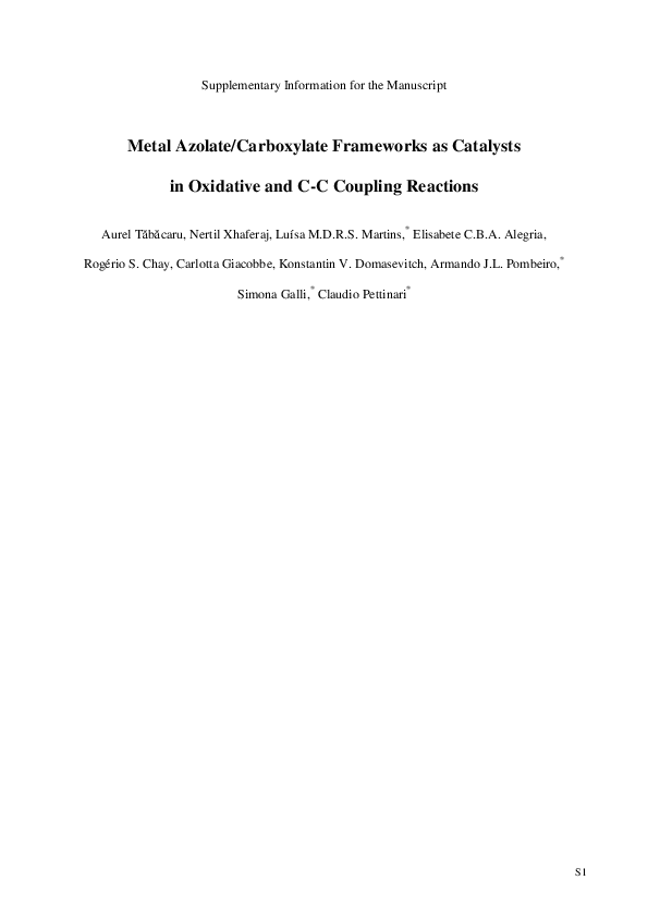 (PDF) Metal Azolate/Carboxylate Frameworks as Catalysts in Oxidative ...
