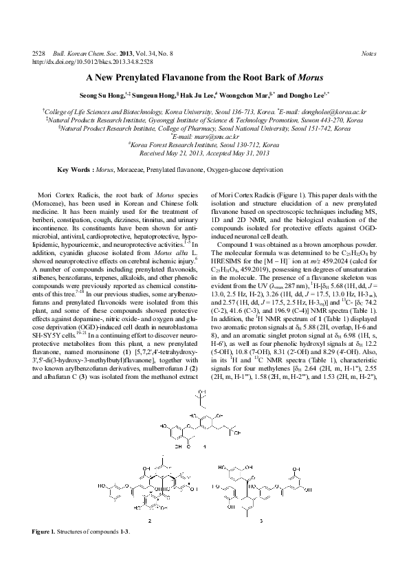 (PDF) A New Prenylated Flavanone from the Root Bark of Morus