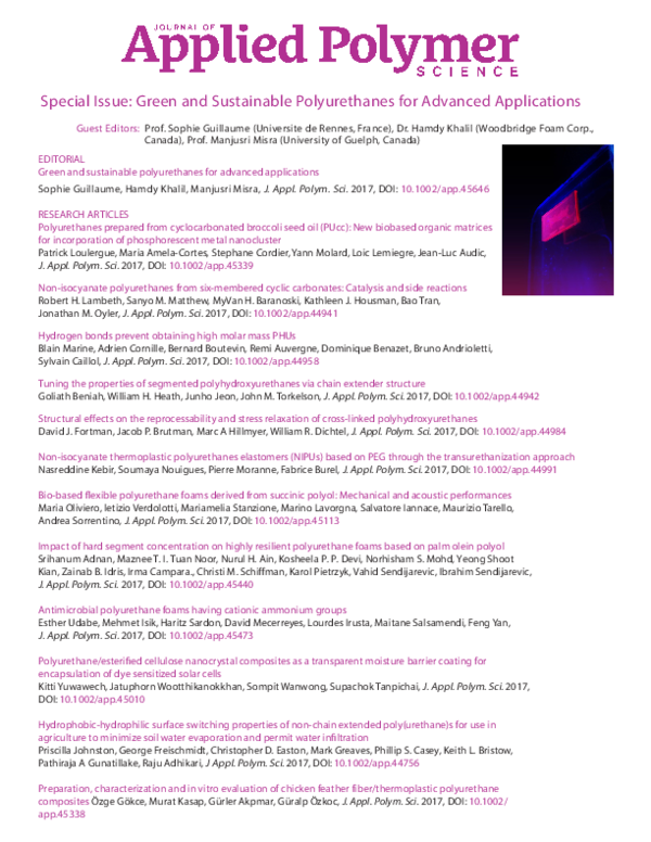 (PDF) Nonisocyanate thermoplastic polyurethane elastomers based on poly ...