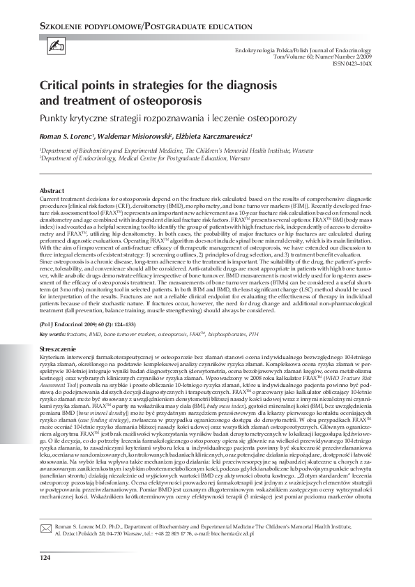 (PDF) Critical points in strategies for the diagnosis and treatment of ...