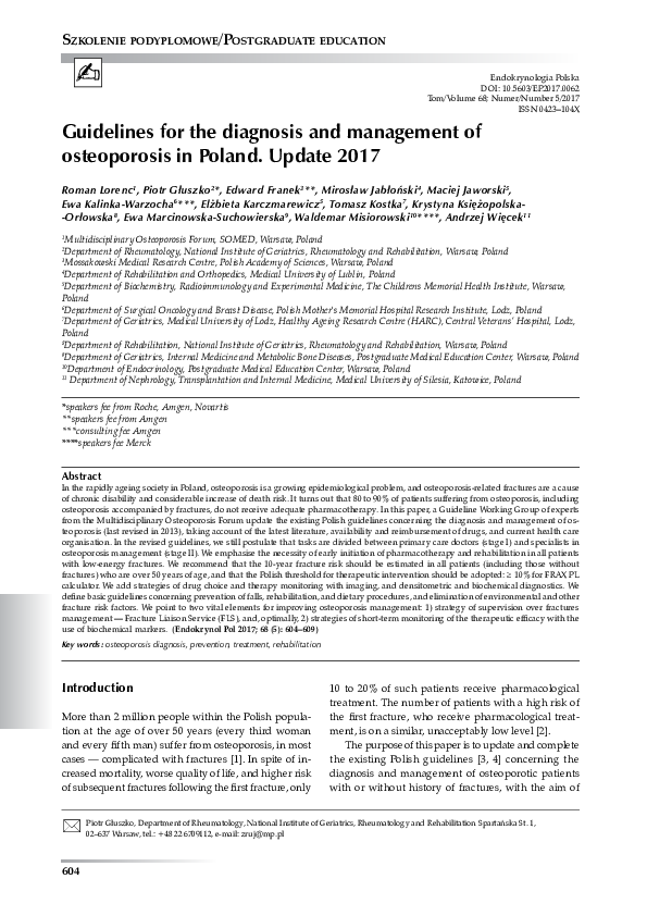 (PDF) Guidelines for the diagnosis and management of osteoporosis in ...