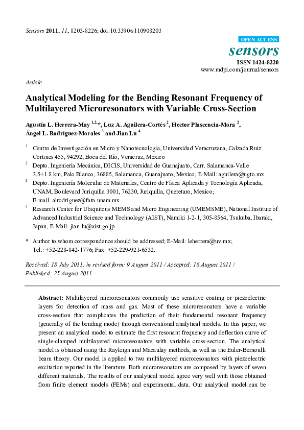 (PDF) Analytical modeling for the bending resonant frequency of ...