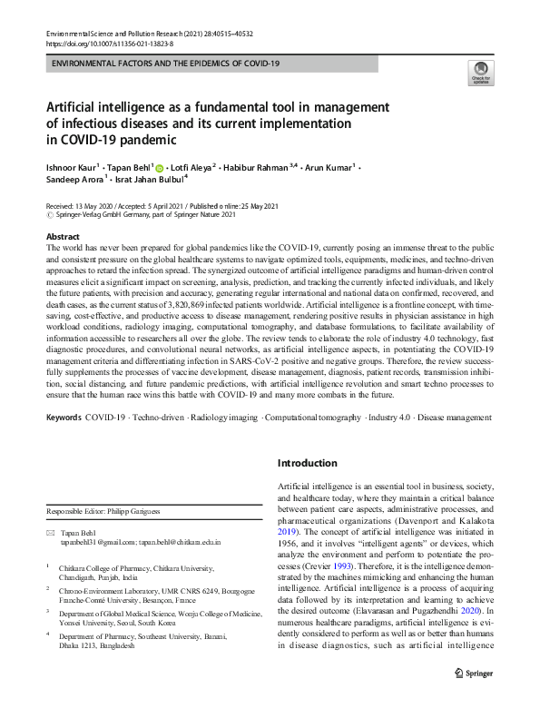 (PDF) Artificial intelligence as a fundamental tool in management of ...