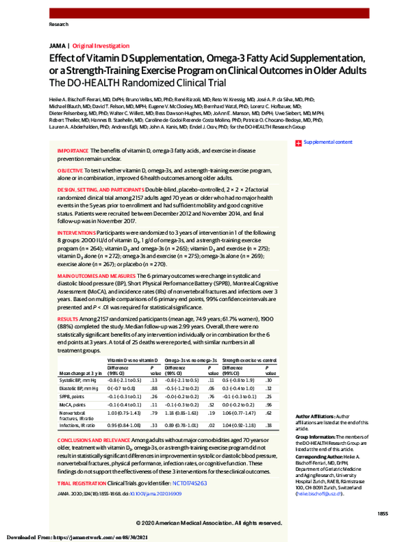 (PDF) Effect of Vitamin D Supplementation, Omega-3 Fatty Acid ...