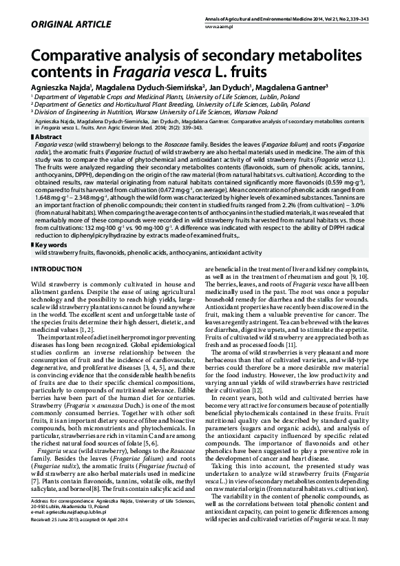 (PDF) Comparative analysis of secondary metabolites contents in ...