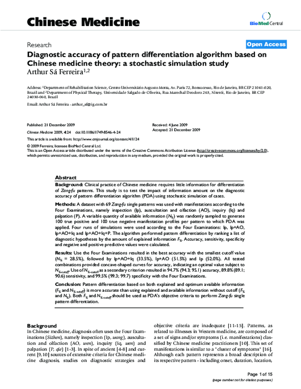 (PDF) Diagnostic accuracy of pattern differentiation algorithm based on ...
