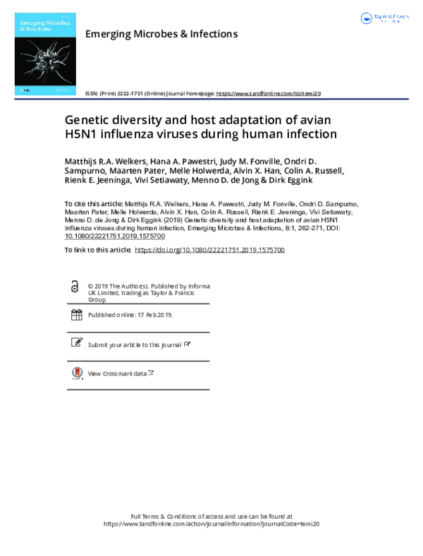 (PDF) Genetic diversity and host adaptation of avian H5N1 influenza ...