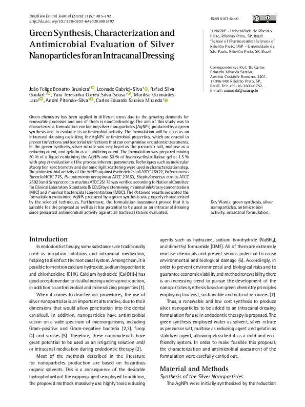 (PDF) Green Synthesis, Characterization and Antimicrobial Evaluation of ...