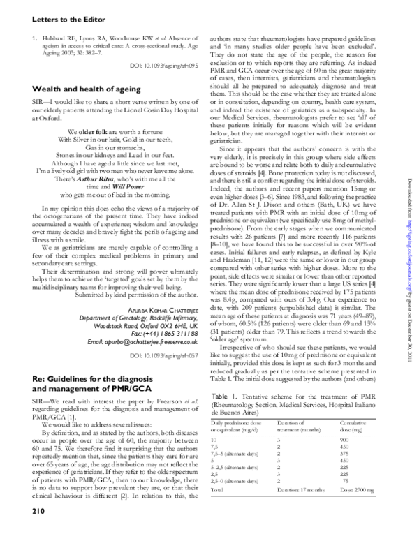 (PDF) Re Guidelines for the diagnosis and management of PMR/GCA Luis