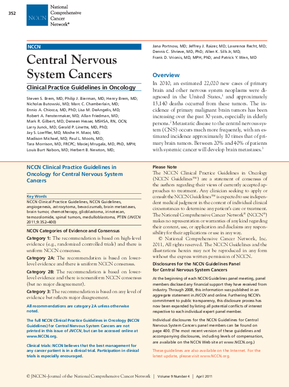 (PDF) Central Nervous System Cancers