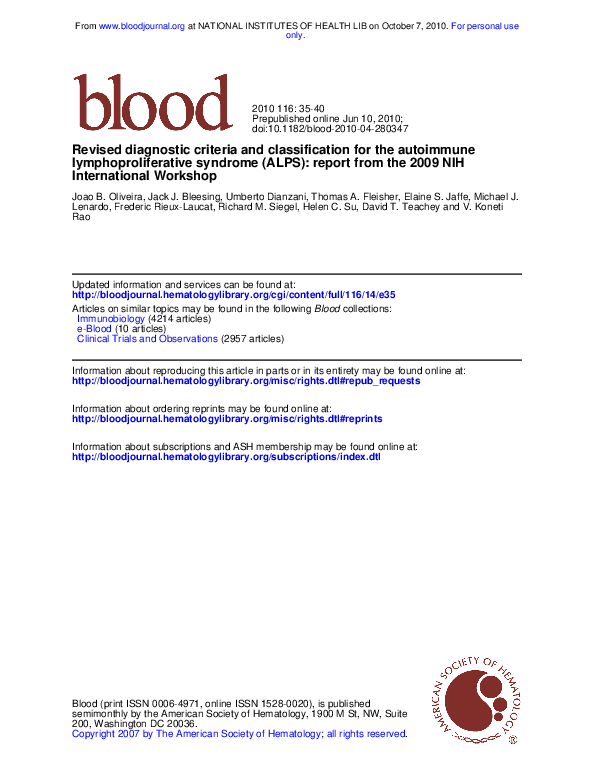 (PDF) Revised diagnostic criteria and classification for the autoimmune ...