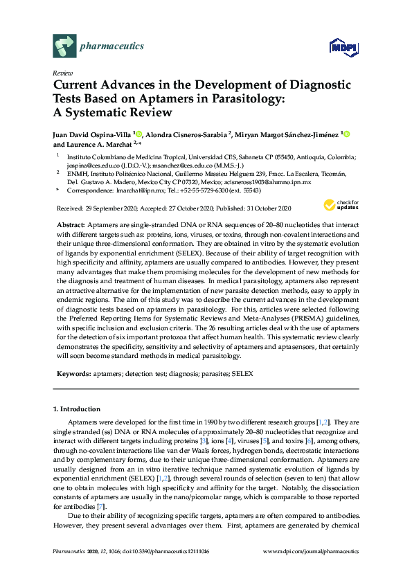 (PDF) Current Advances in the Development of Diagnostic Tests Based on ...