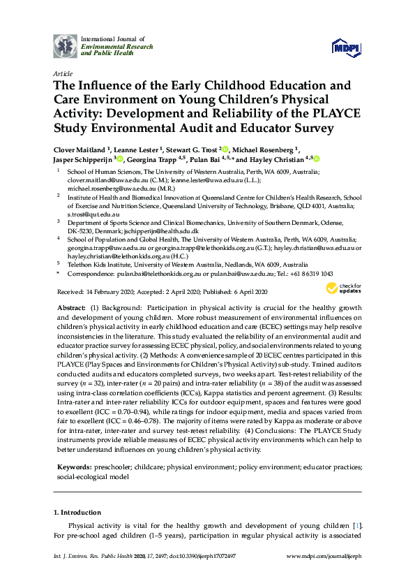 (PDF) The Influence of the Early Childhood Education and Care ...
