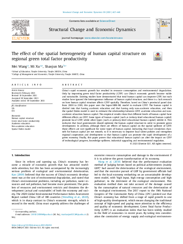 (PDF) The effect of the spatial heterogeneity of human capital ...