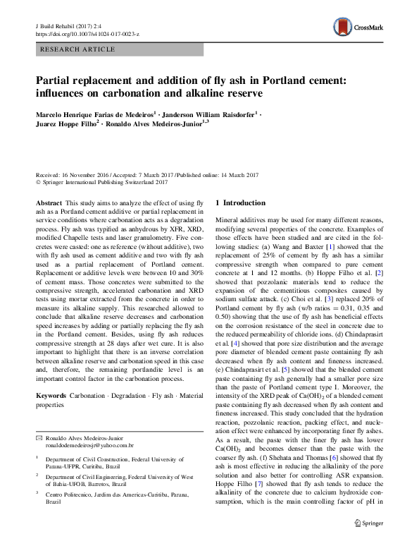 (PDF) Partial replacement and addition of fly ash in Portland cement ...