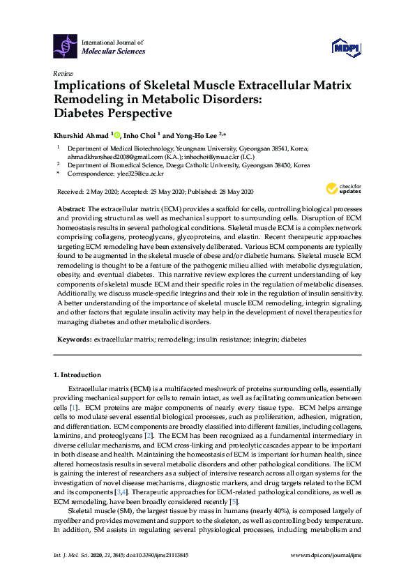 (PDF) Implications of Skeletal Muscle Extracellular Matrix Remodeling ...