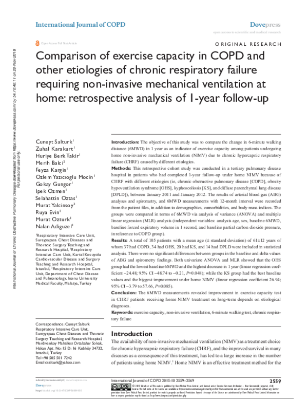 (PDF) Comparison of exercise capacity in COPD and other etiologies of ...