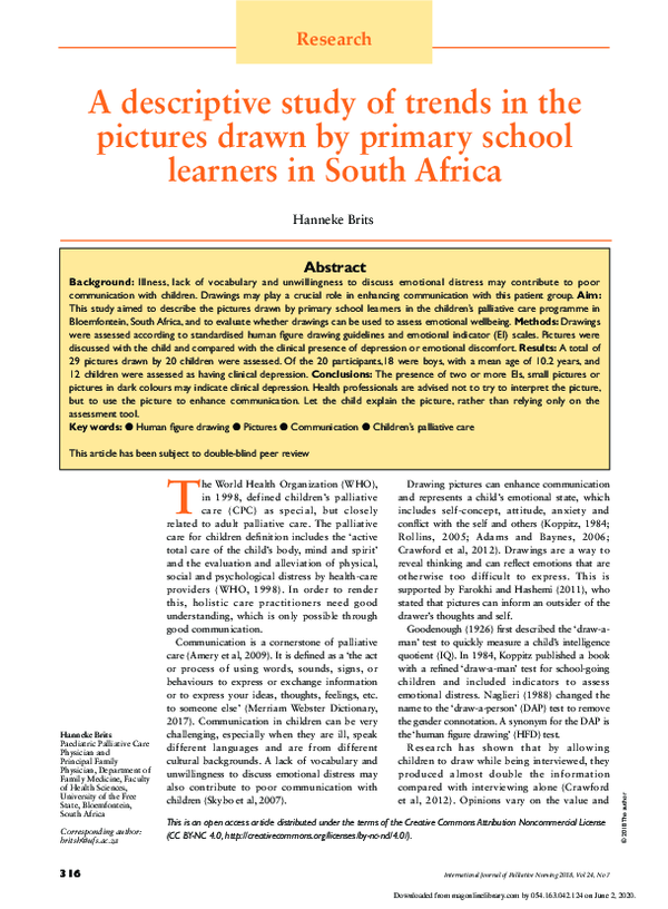 (PDF) A descriptive study of trends in the pictures drawn by primary ...