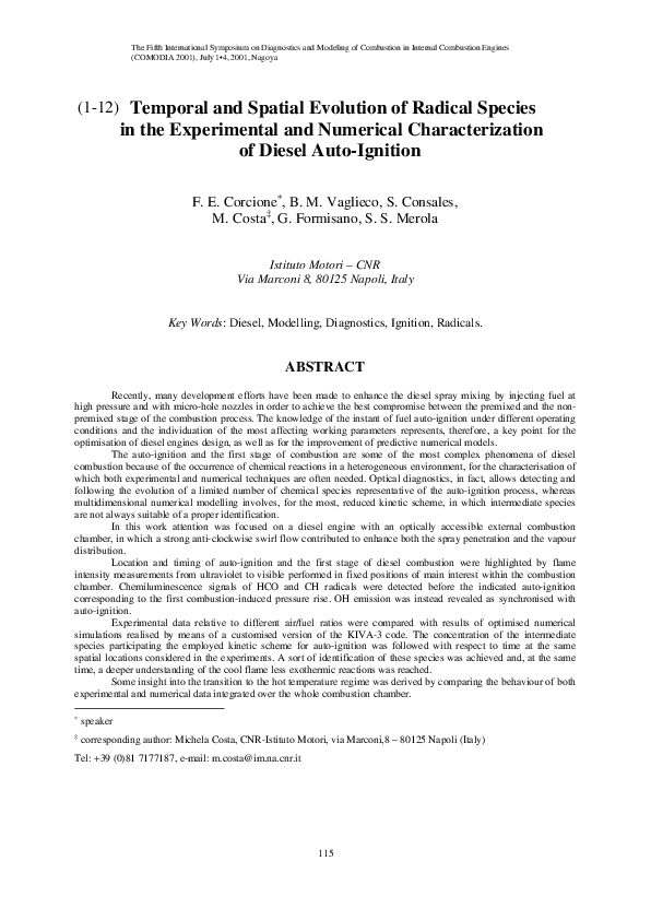 (PDF) (1-12) Temporal and Spatial Evolution of Radical Species in the ...