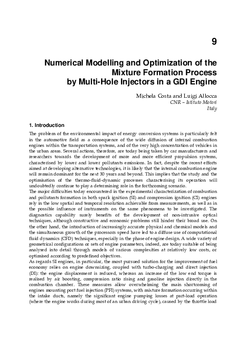 (PDF) Numerical Modelling and Optimization of the Mixture Formation ...