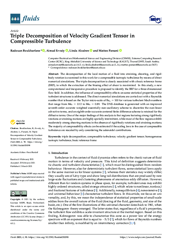 (PDF) Triple Decomposition of Velocity Gradient Tensor in Compressible ...