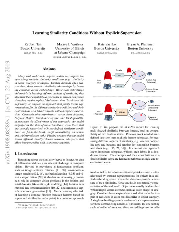 (PDF) Learning Similarity Conditions Without Explicit Supervision