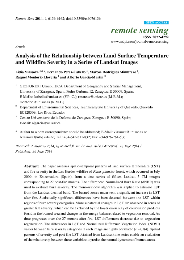 (PDF) Analysis of the Relationship between Land Surface Temperature and ...