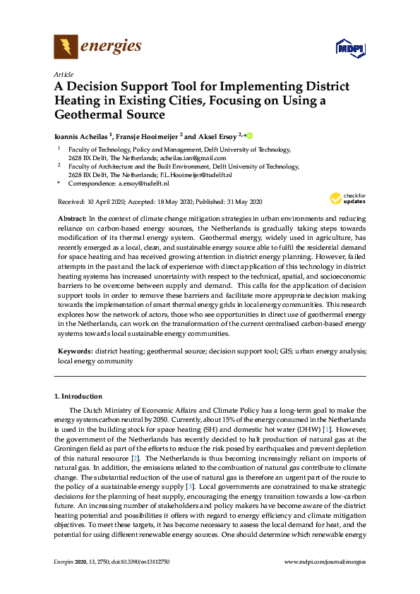 (PDF) A Decision Support Tool for Implementing District Heating in ...