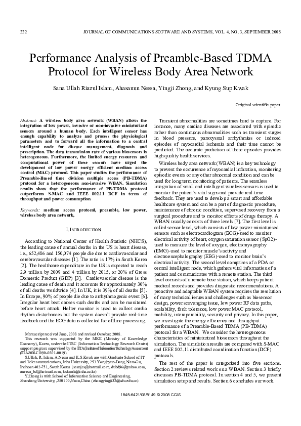 (PDF) Performance Analysis of Preamble-Based TDMA Protocol for Wireless ...
