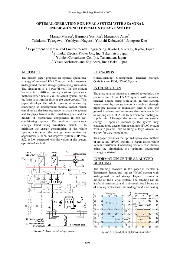 (PDF) Optimal Operation for Hvac System with Seasonal Underground ...