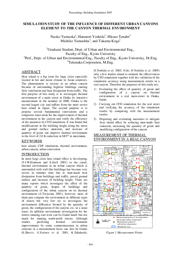 (PDF) Simulation study of the influence of different urban canyons ...