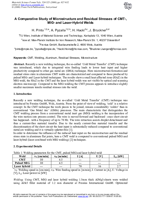 (PDF) A Comparative Study of Microstructure and Residual Stresses of ...