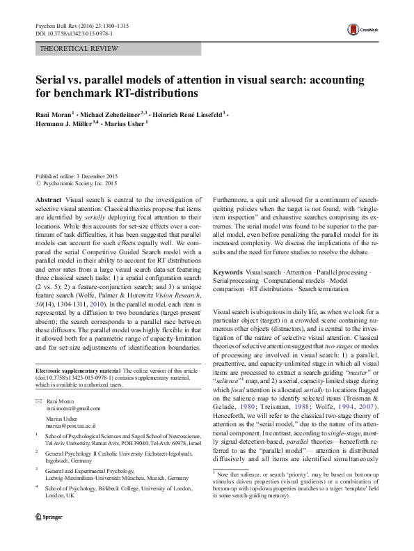 (PDF) Serial vs. parallel models of attention in visual search ...