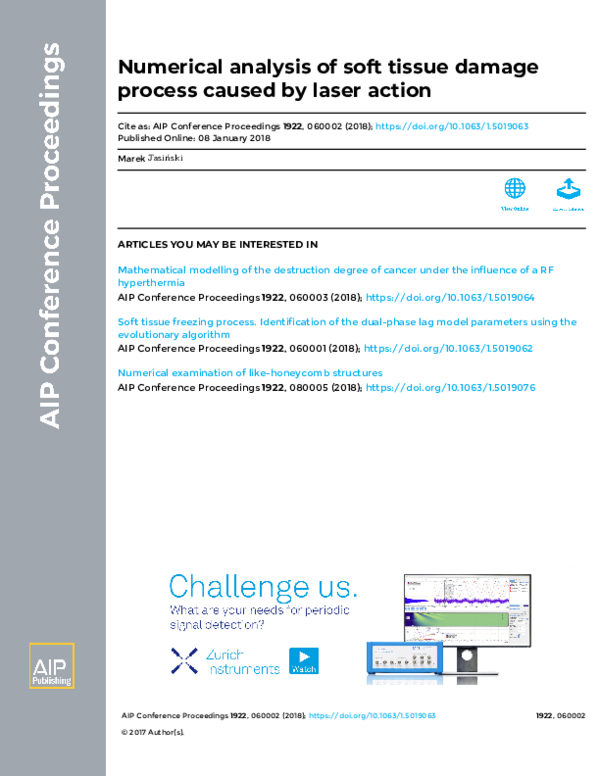 (PDF) Numerical analysis of soft tissue damage process caused by laser ...