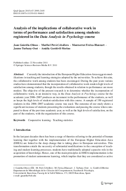 (PDF) Analysis of the implications of collaborative work in terms of ...