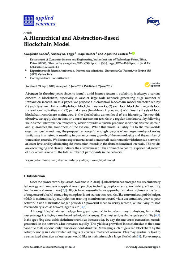 (PDF) A Hierarchical and Abstraction-Based Blockchain Model