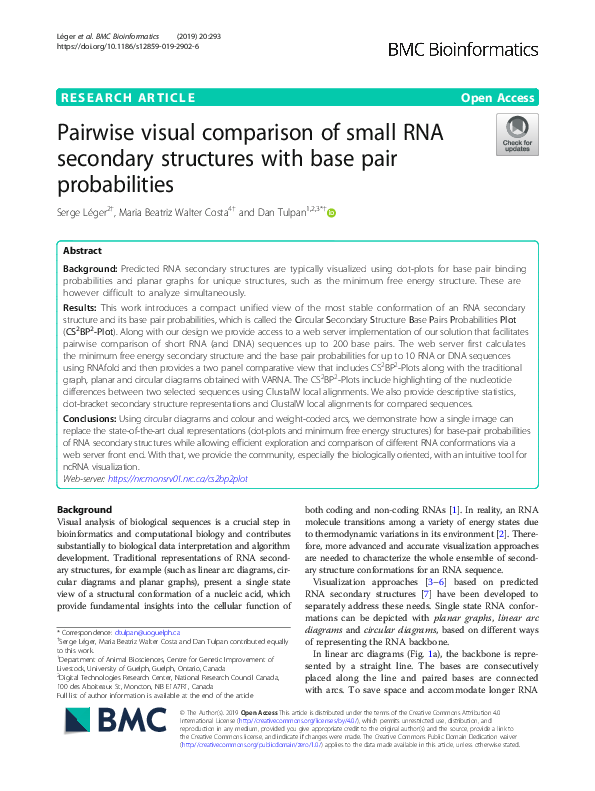 (PDF) Pairwise visual comparison of small RNA secondary structures with ...